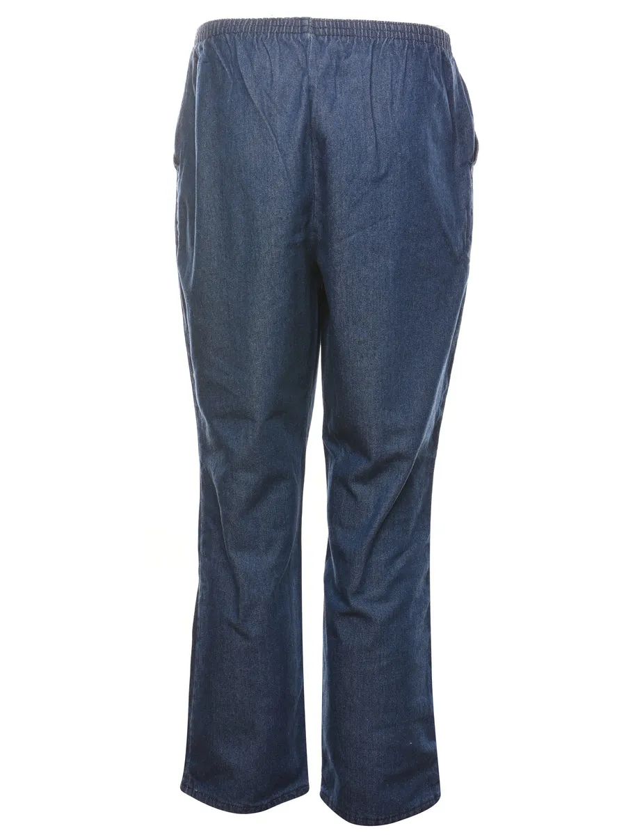 Dark Wash Tapered Denim Trousers - W26 L27