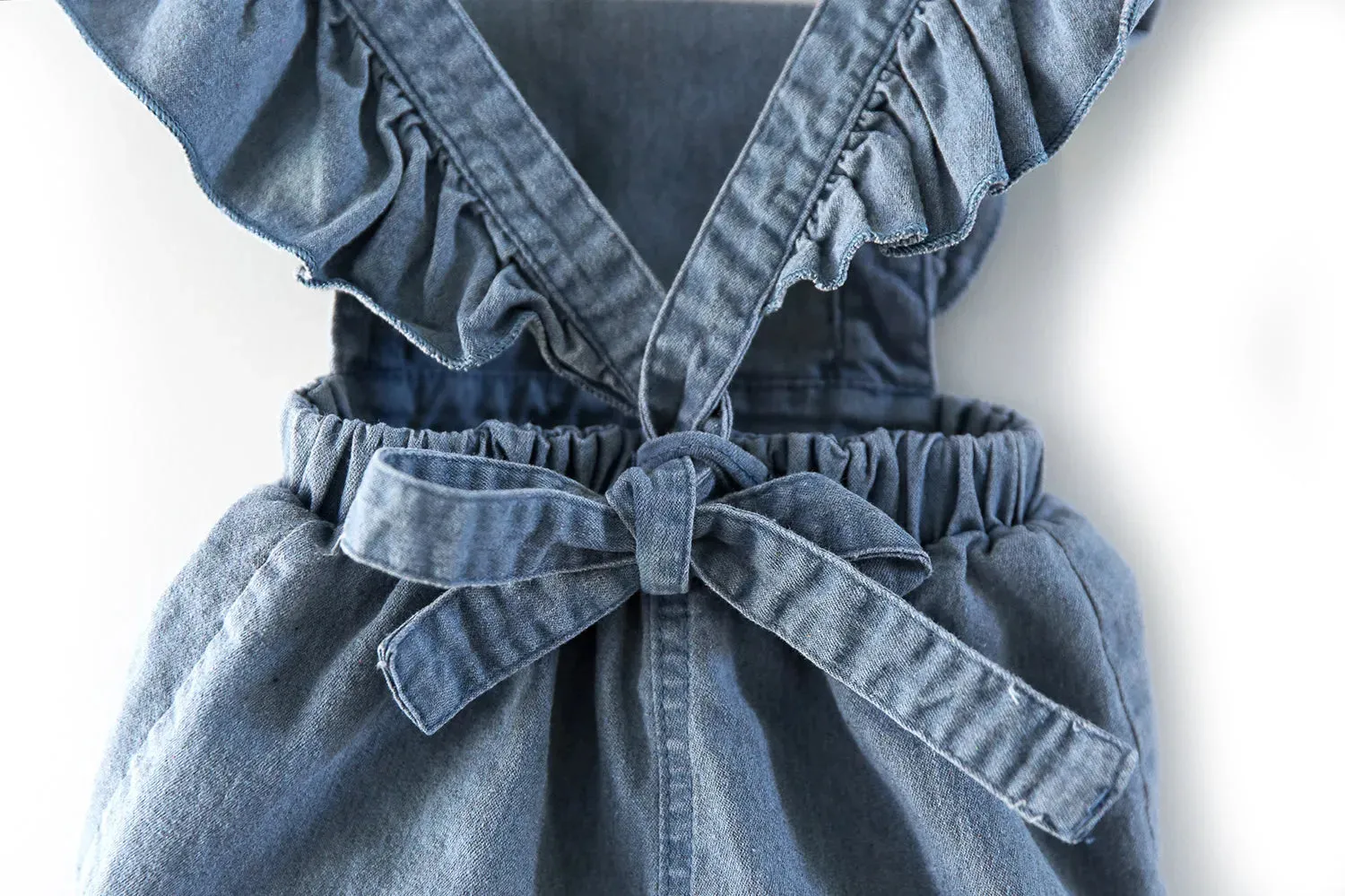 Denim Ruffle Romper