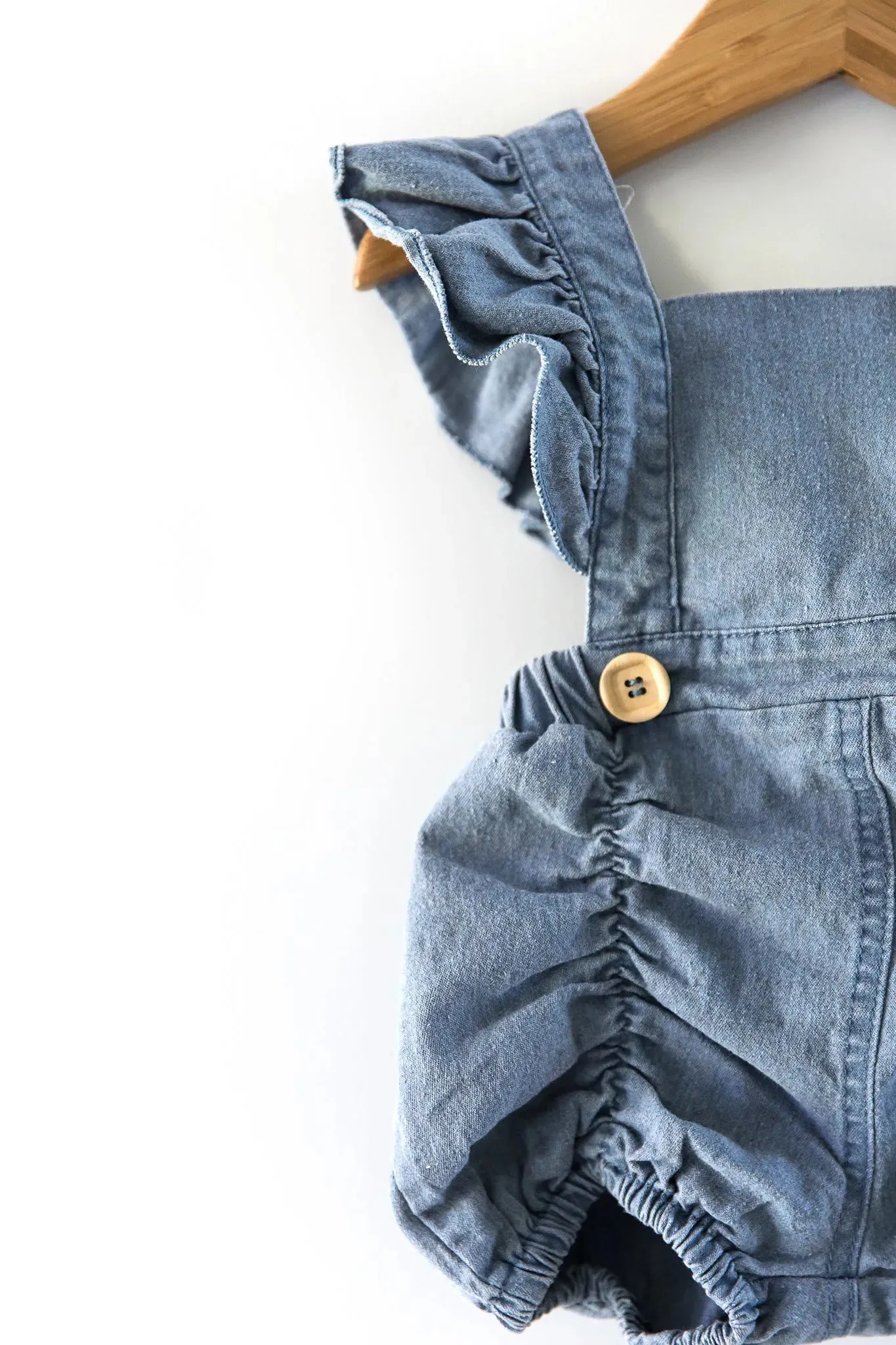 Denim Ruffle Romper