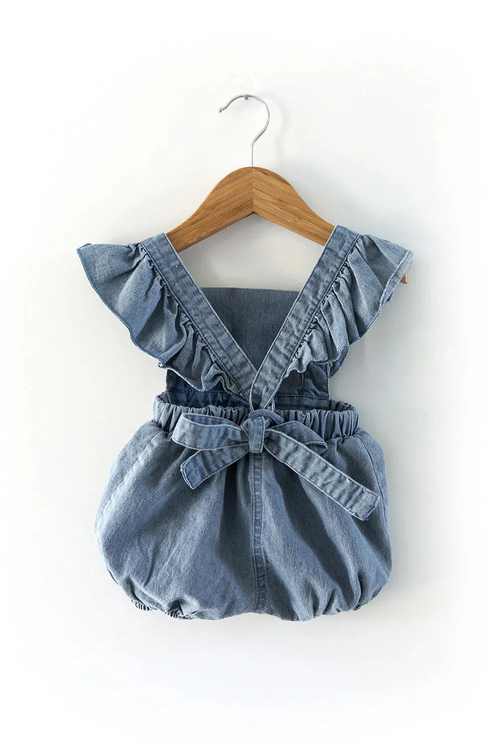 Denim Ruffle Romper