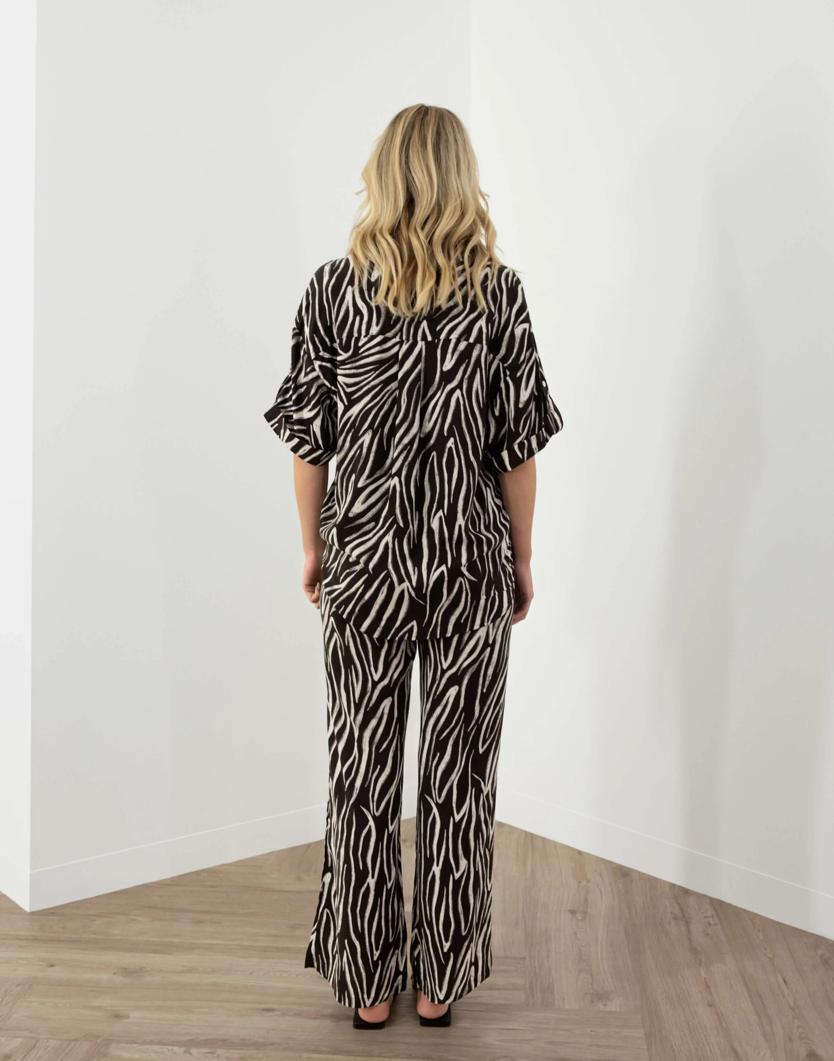 Diego Pants - High Waist Relaxed Pants - Zebra