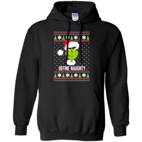 Dr. Seuss The Grinch Naughty Grinch Christmas Sweatshirt Men Pullover Hoodie