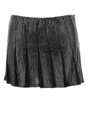 Embellished stretch tulle mini skirt