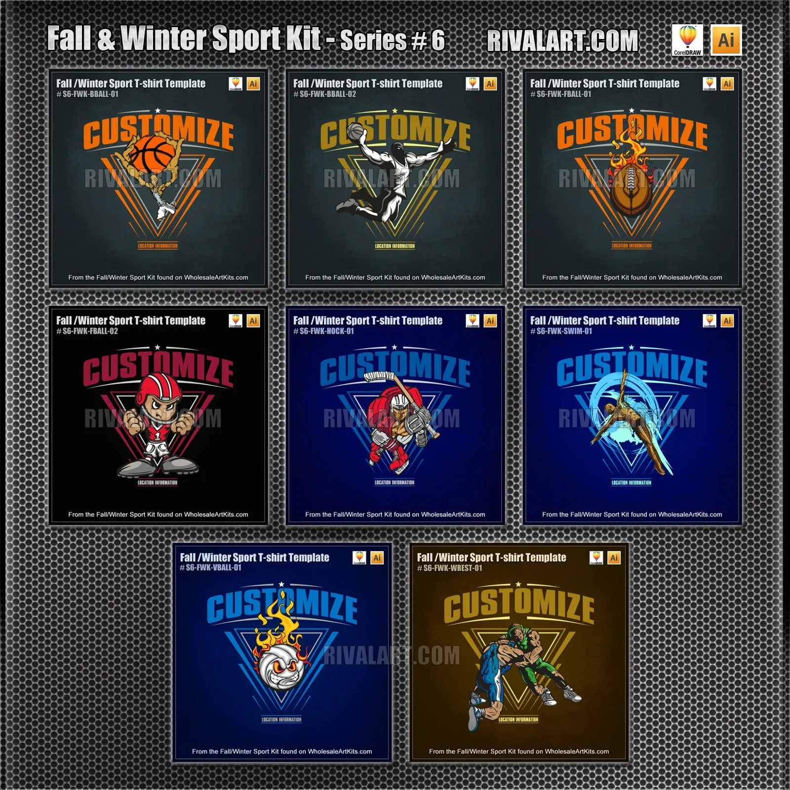 Fall & Winter Sport Kit Bundle for Adobe Illustrator