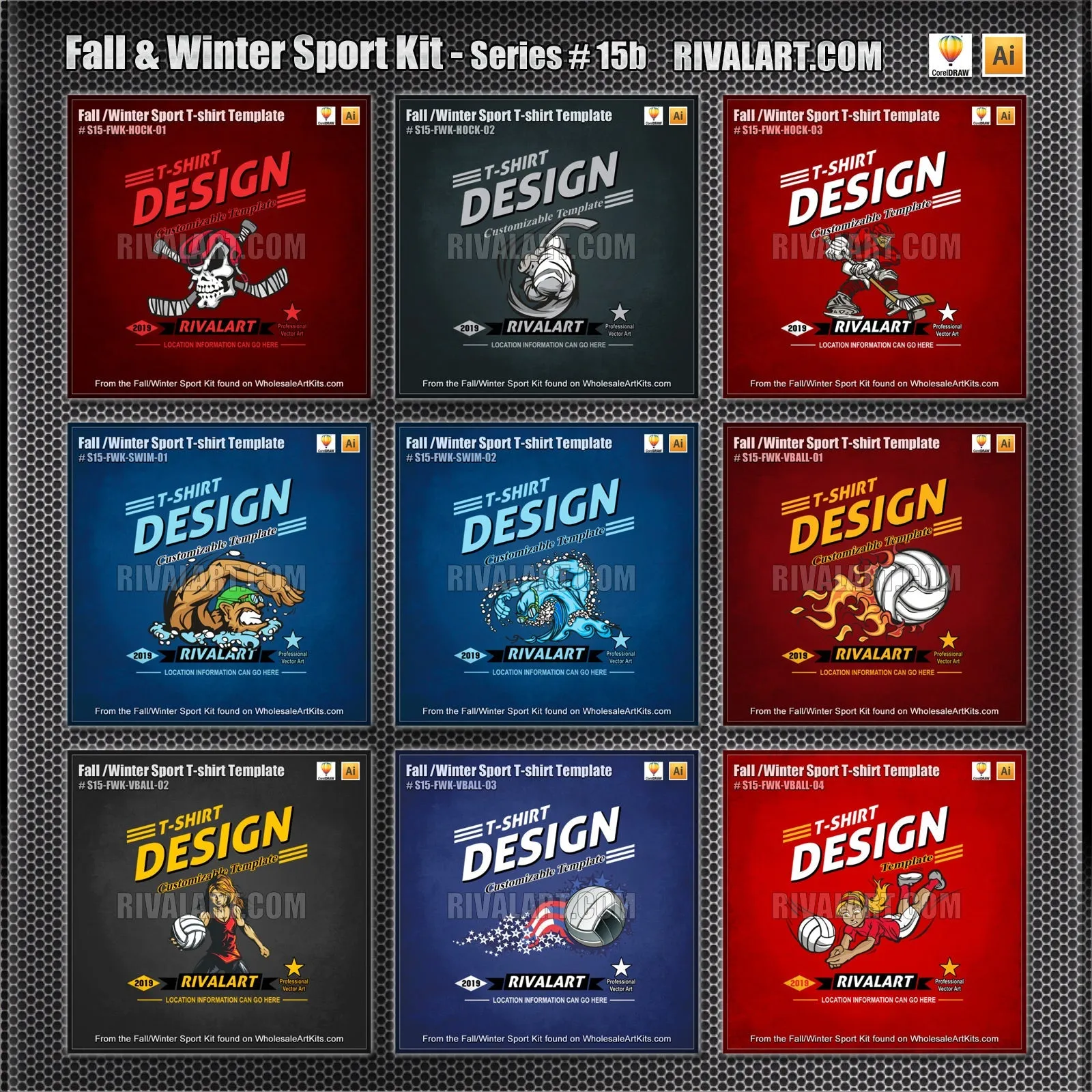 Fall & Winter Sport Kit Bundle for Adobe Illustrator