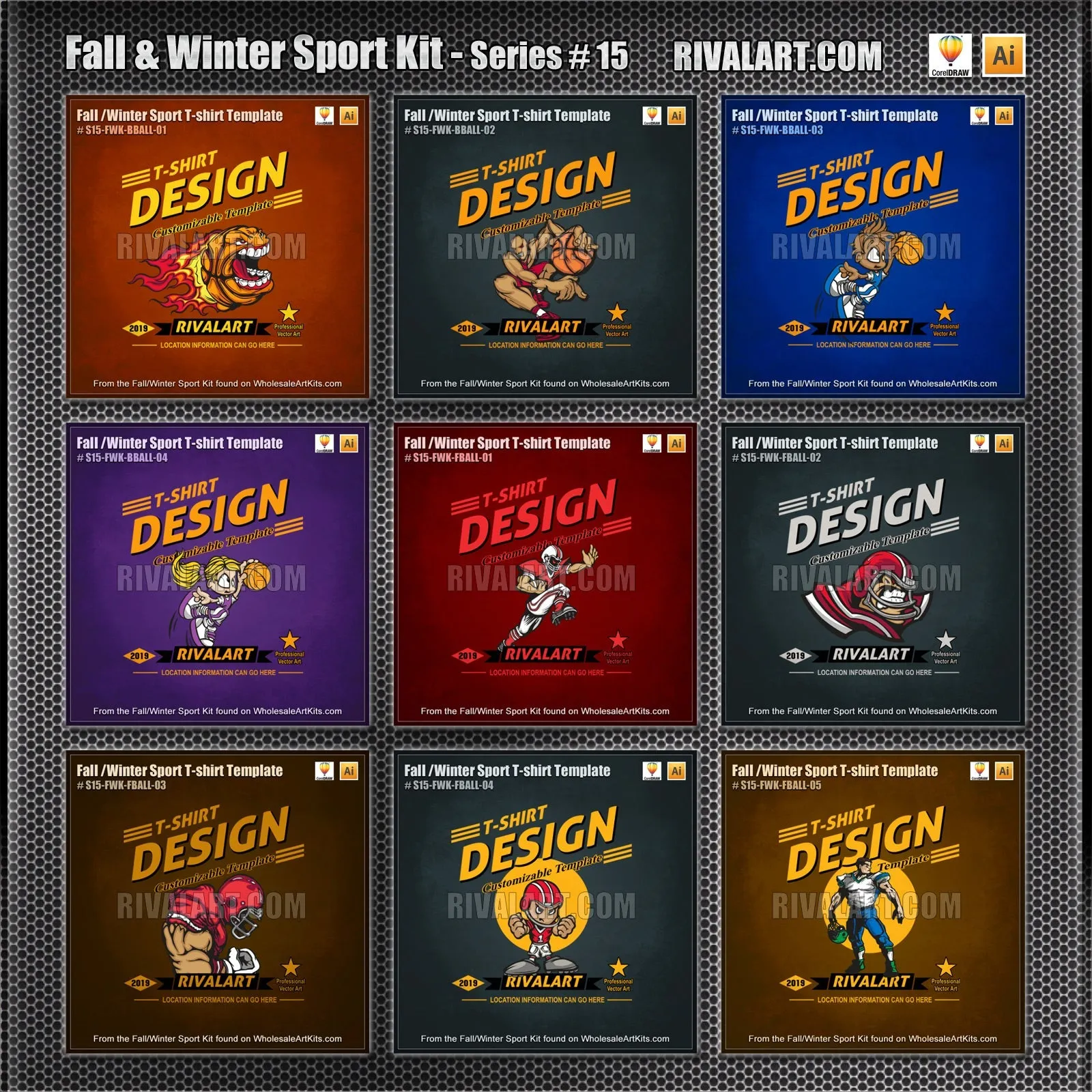 Fall & Winter Sport Kit Bundle for Adobe Illustrator