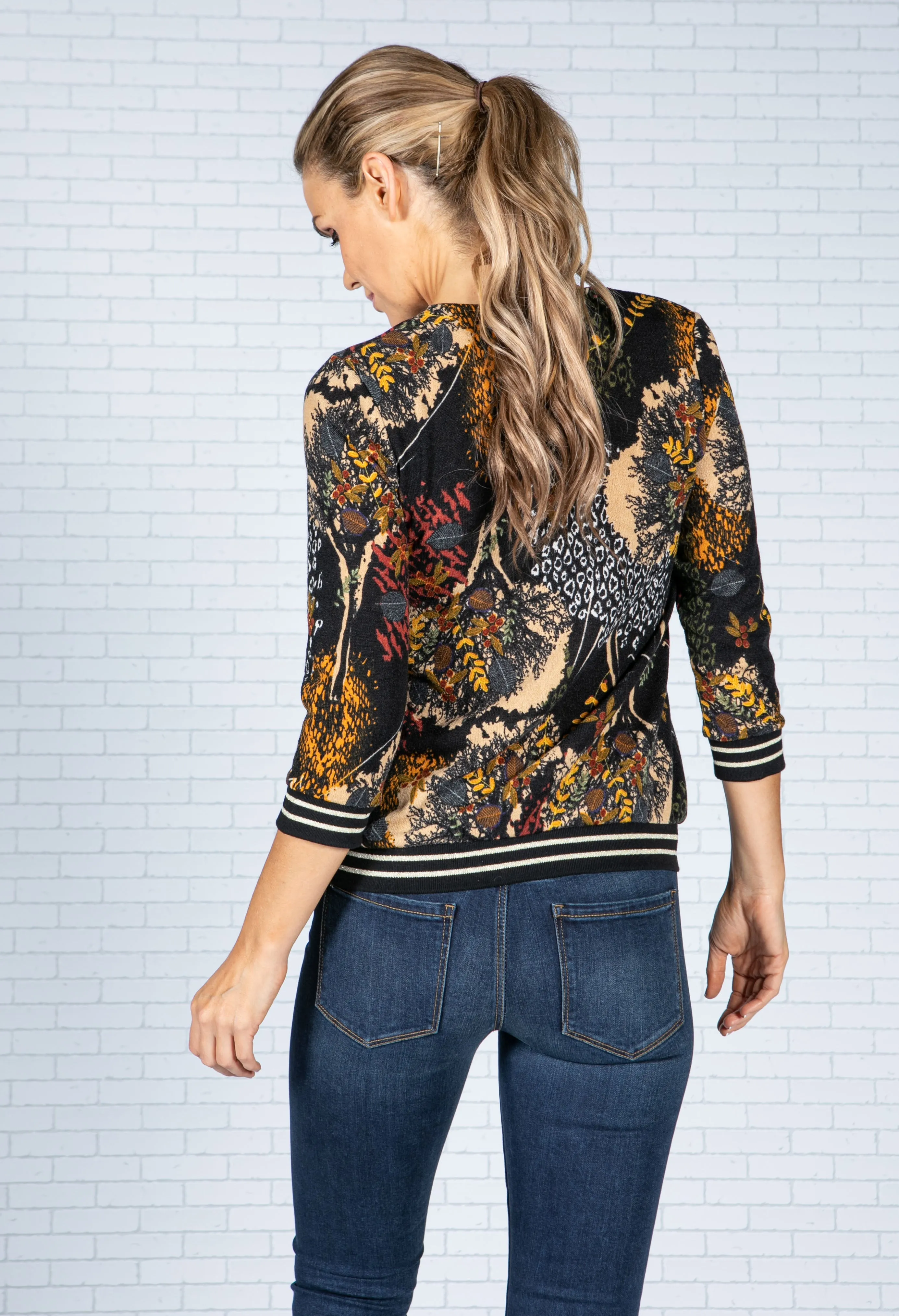 Fall Print Knit Top