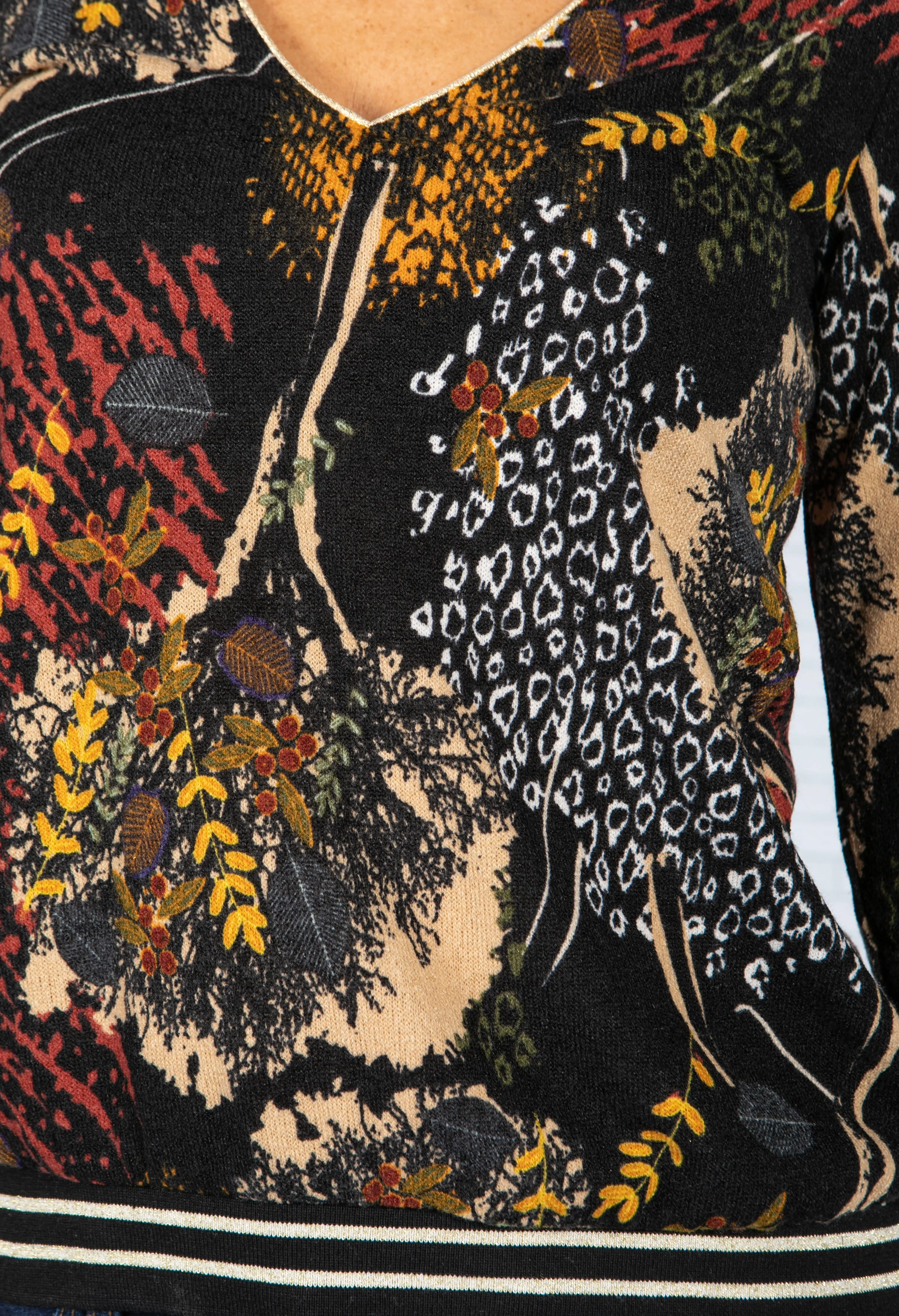 Fall Print Knit Top