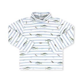 Fish Print Turtleneck
