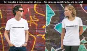 Free Clean White Photorealistic T-Shirt Template Men and Women