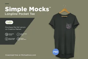 Free Cool Longline T-Shirt Mockup