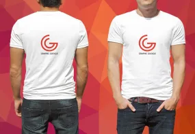 Free Man Model Wearing White T-Shirt PSD Mockup with Front and Back View