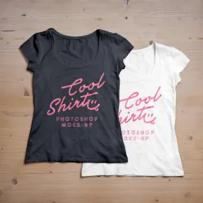 Free Woman T-Shirt MockUp PSD