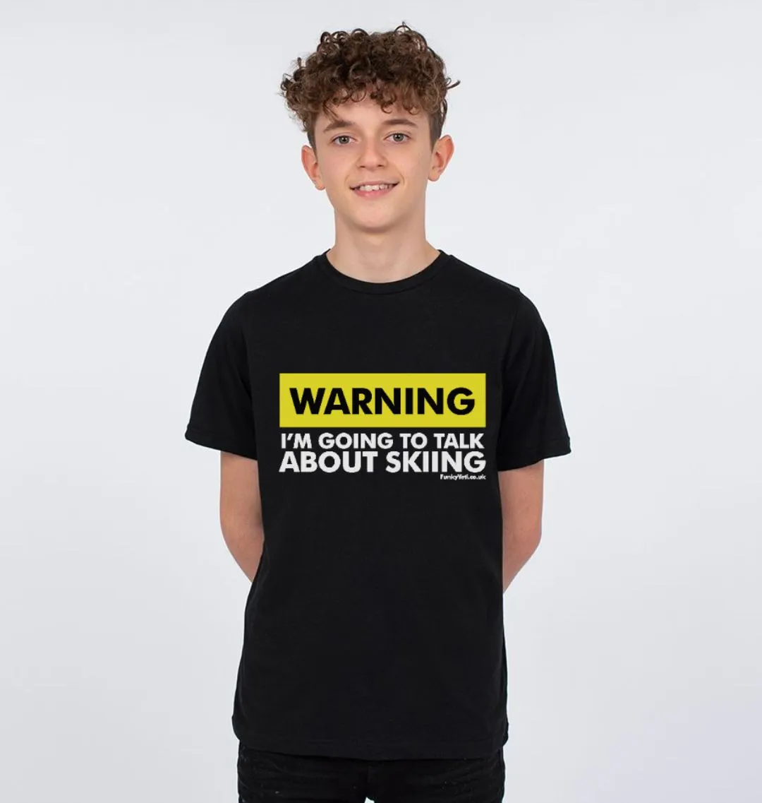 Funky Yeti Kids Tee - Warning, Skier!