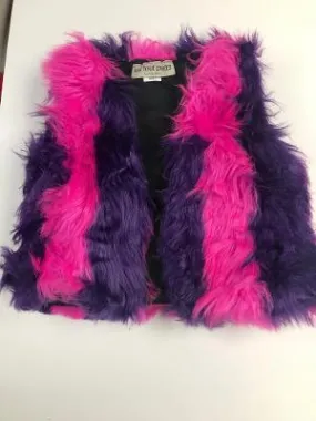 FUR TUNIC VEST PINK PURPLE