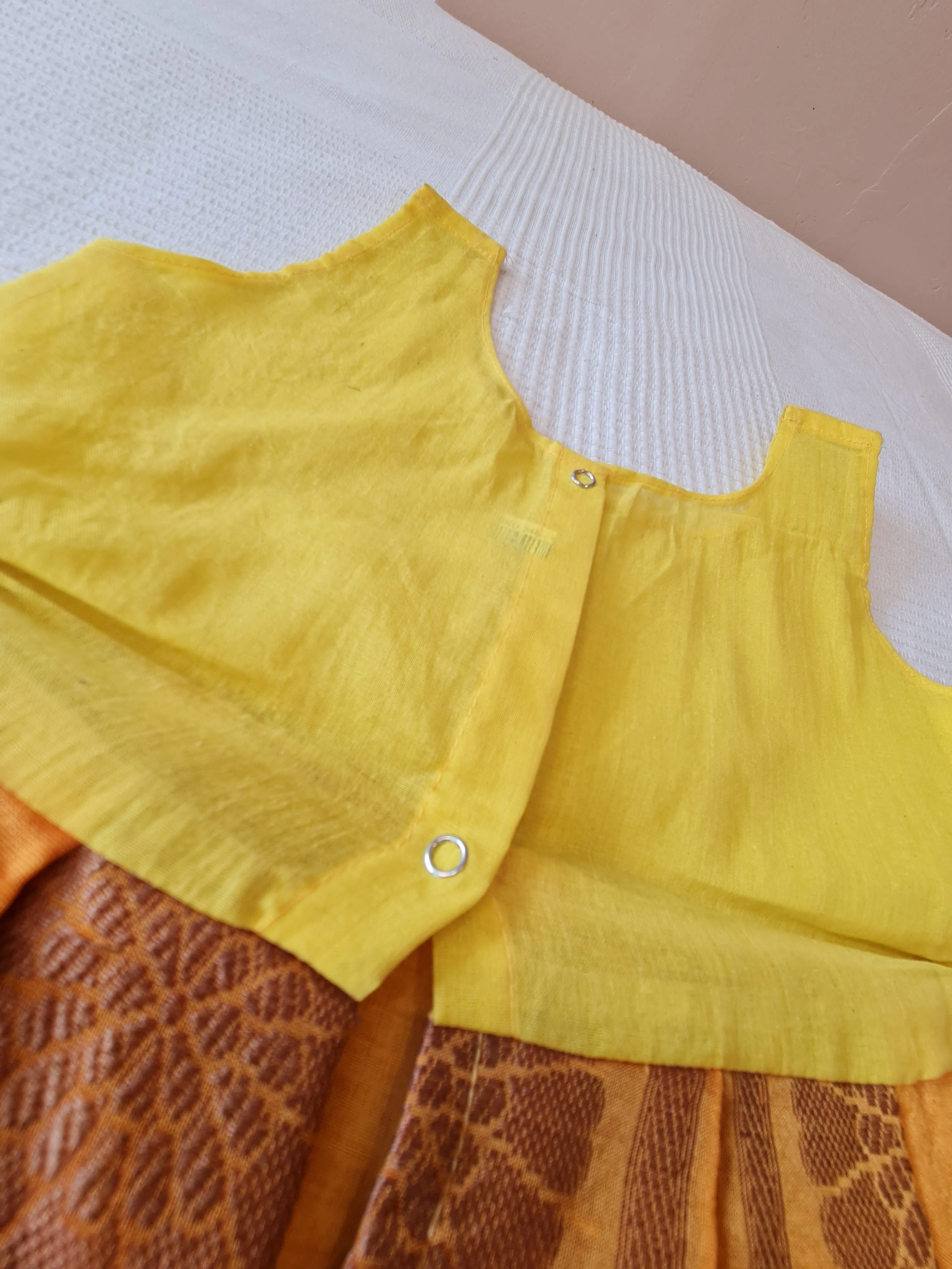 Girls Pink and Orange Pavadai Set