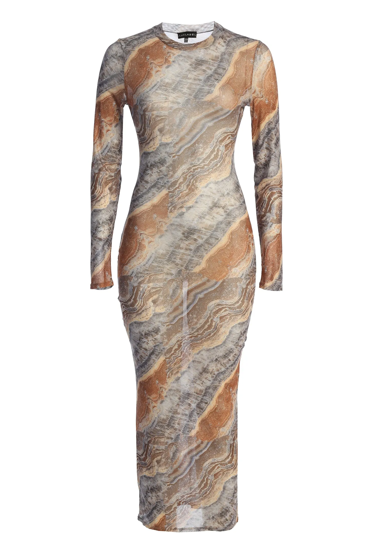 Grey Multi Solana Mesh Maxi Dress