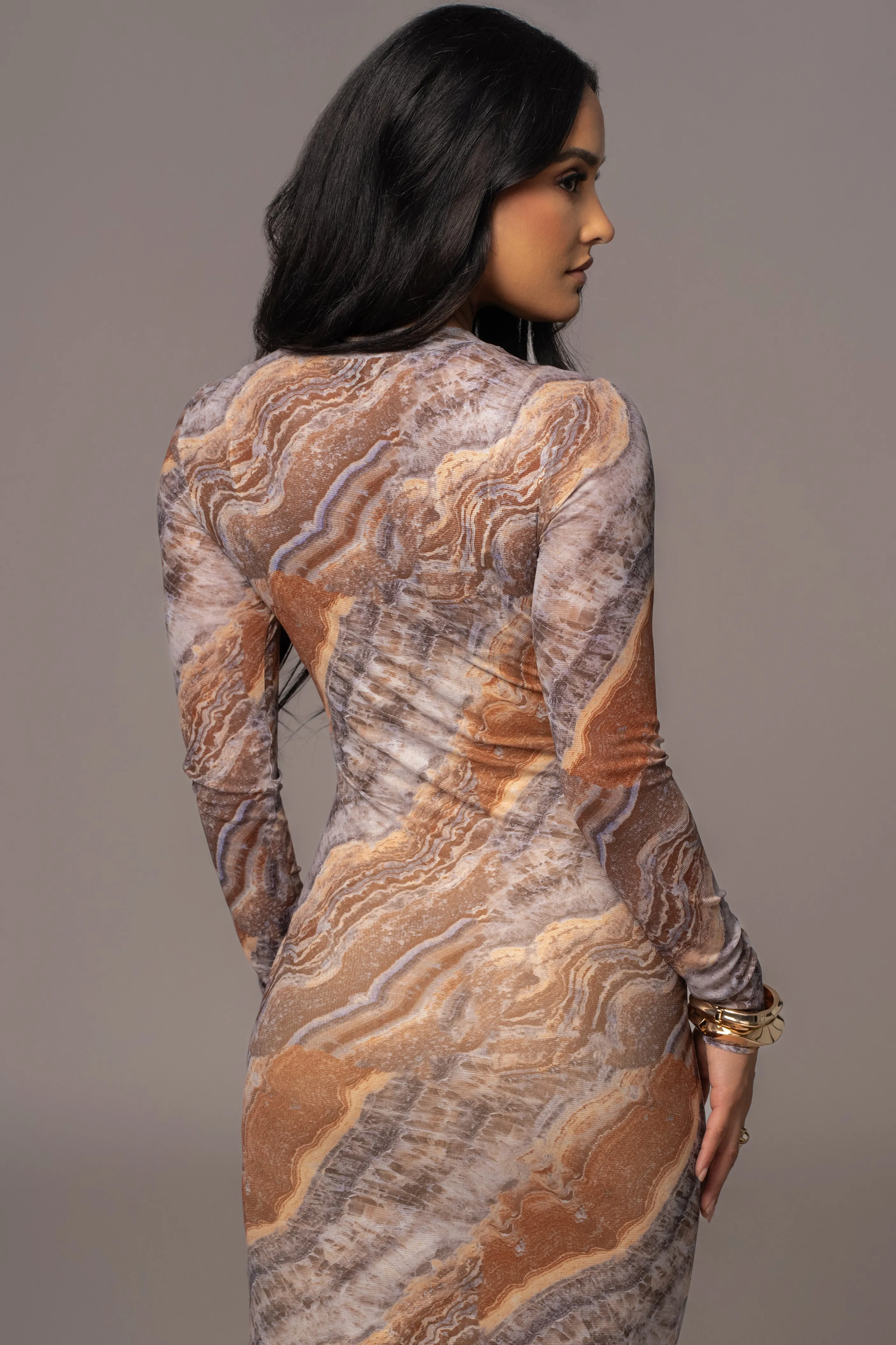 Grey Multi Solana Mesh Maxi Dress