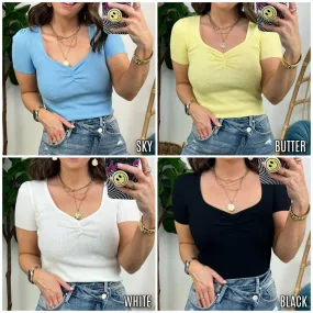 Haidon Gathered Knit Crop Top
