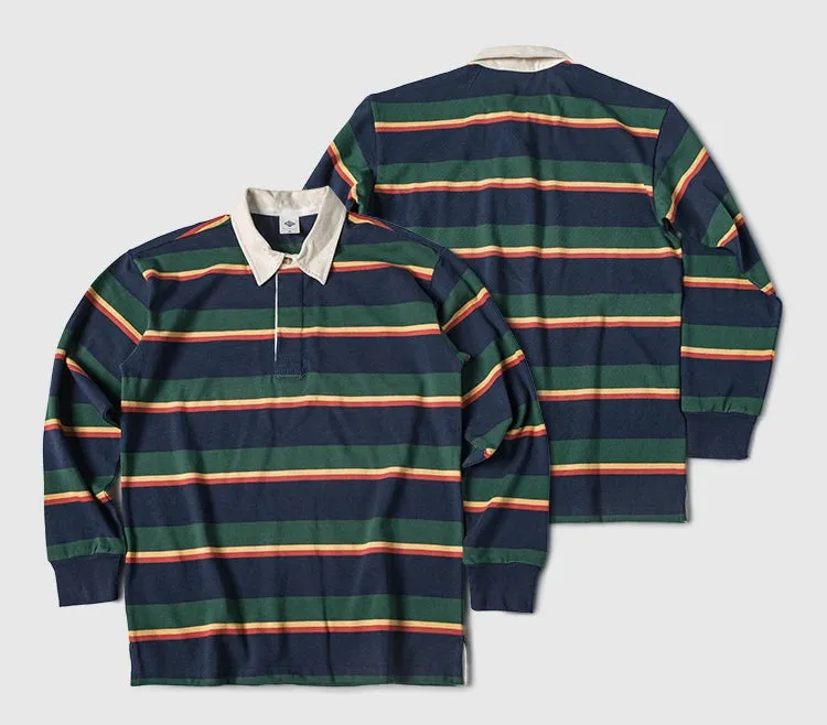 Heavyweight Rugby Jersey Men's Polo Shirt - Horizontal Stripe