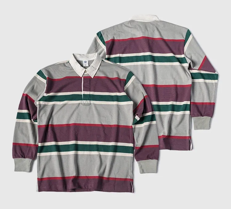 Heavyweight Rugby Jersey Men's Polo Shirt - Horizontal Stripe