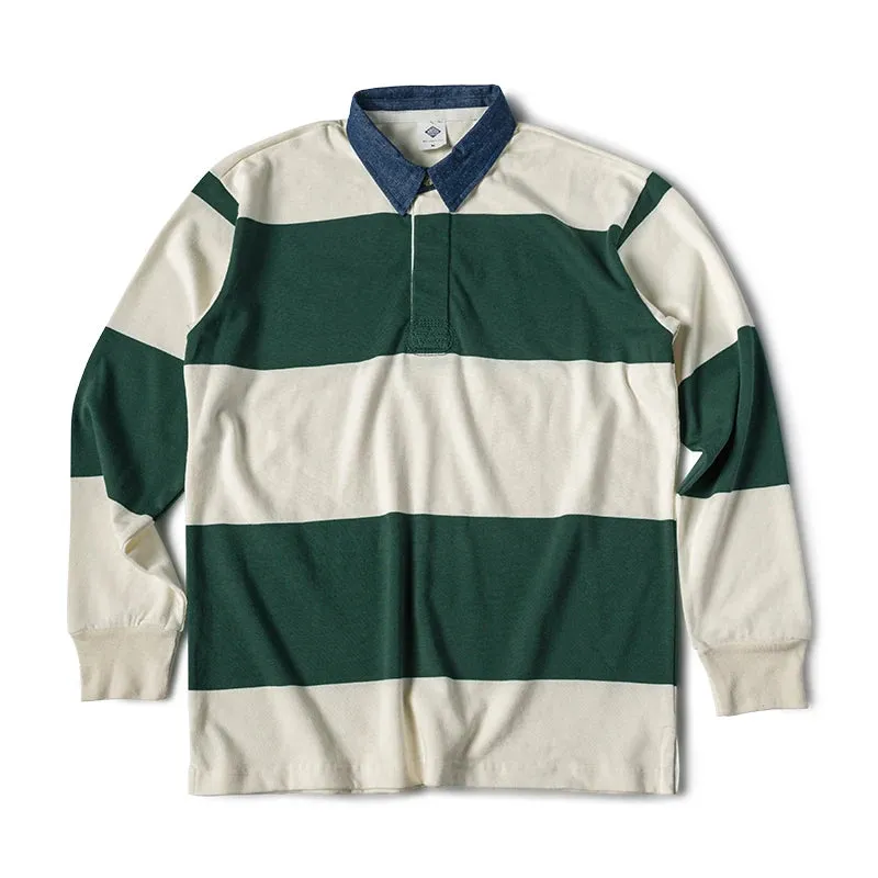Heavyweight Rugby Jersey Men's Polo Shirt - Horizontal Stripe