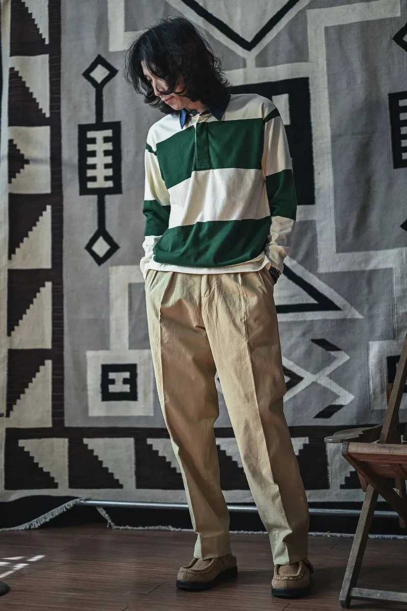 Heavyweight Rugby Jersey Men's Polo Shirt - Horizontal Stripe