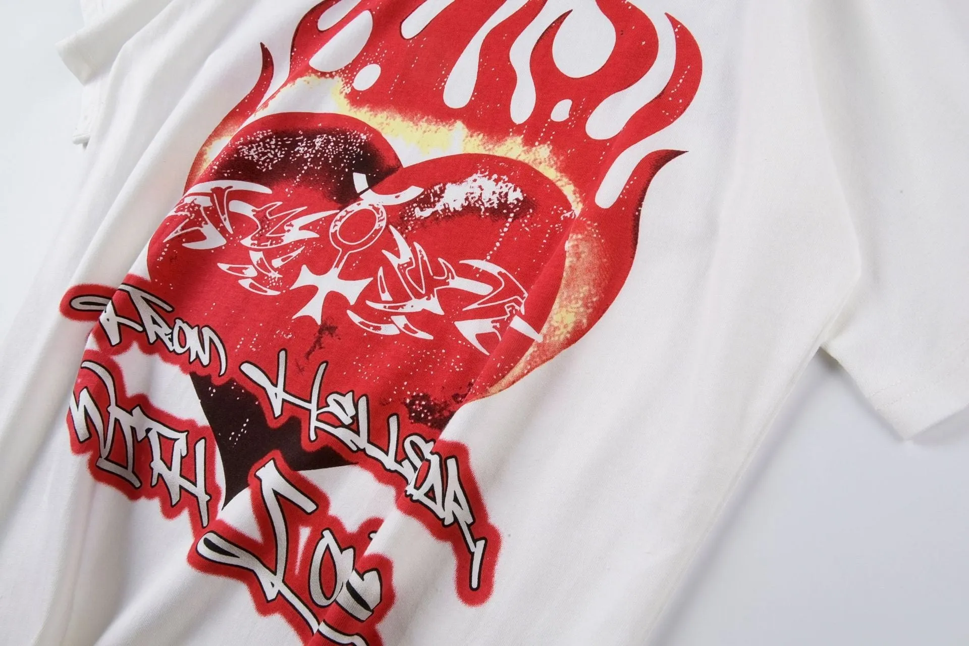 Hellstar T Shirt Portrait Flame Pure Cotton
