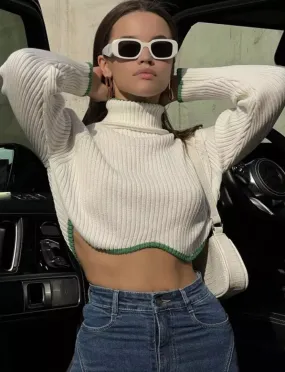 High Neck Cropped Jumper