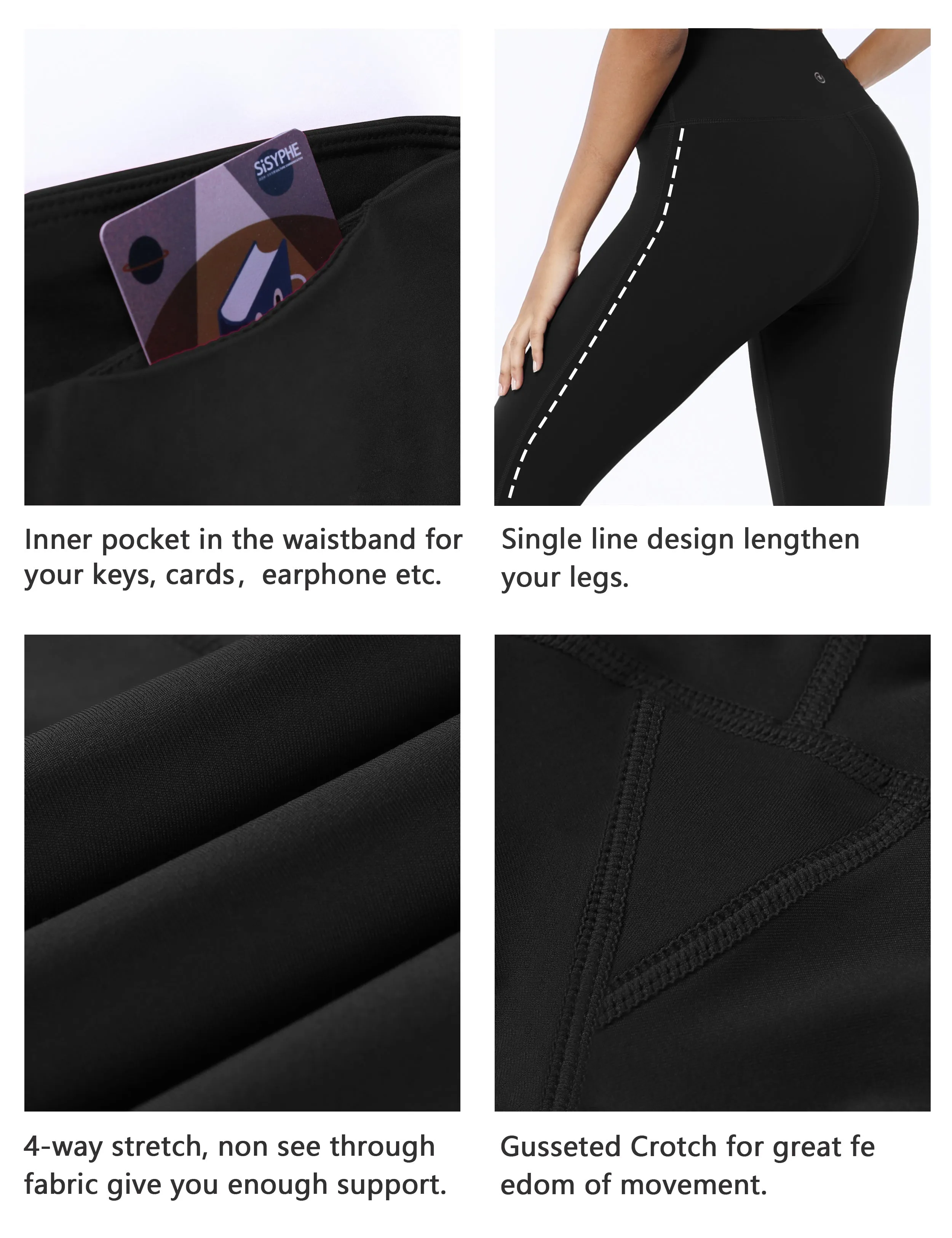 High Waist Side Line Gym Pants black_Gym