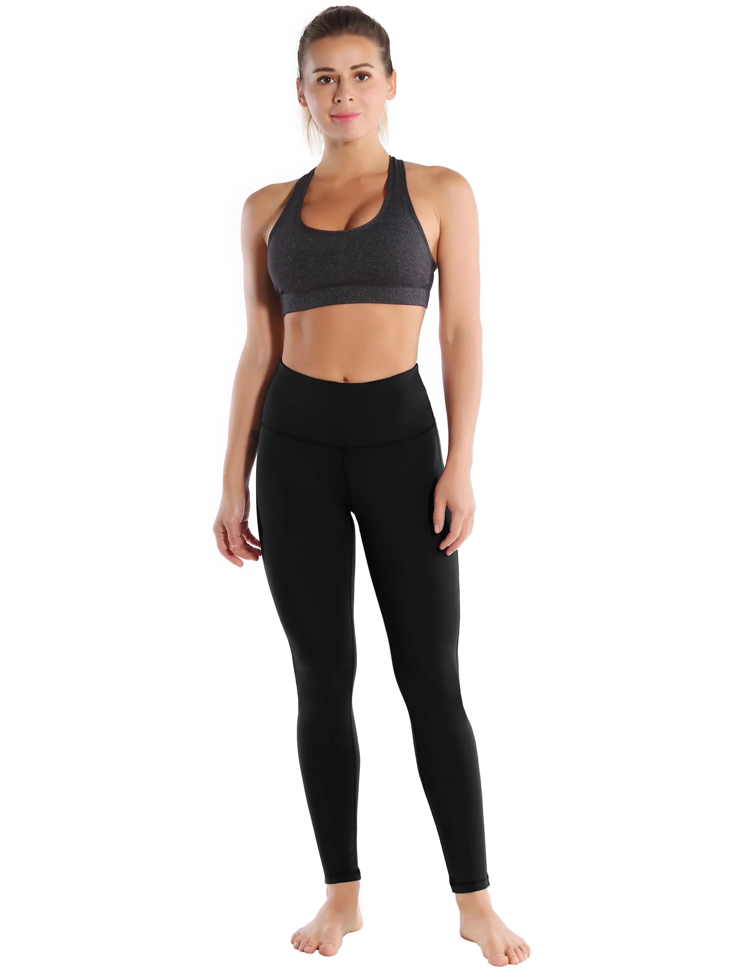 High Waist Side Line Gym Pants black_Gym
