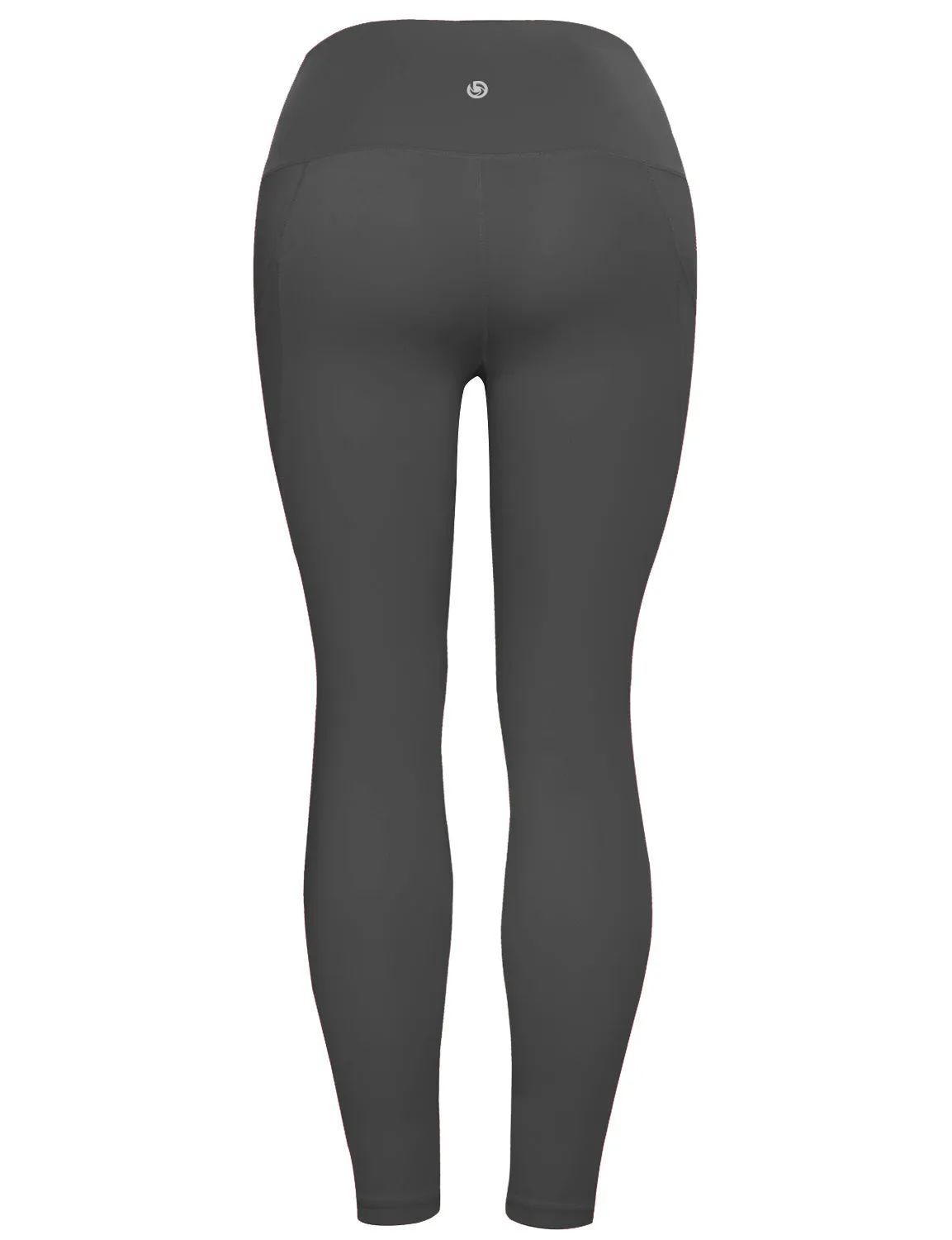 High Waist Side Pockets Yoga Pants irongrey_yoga