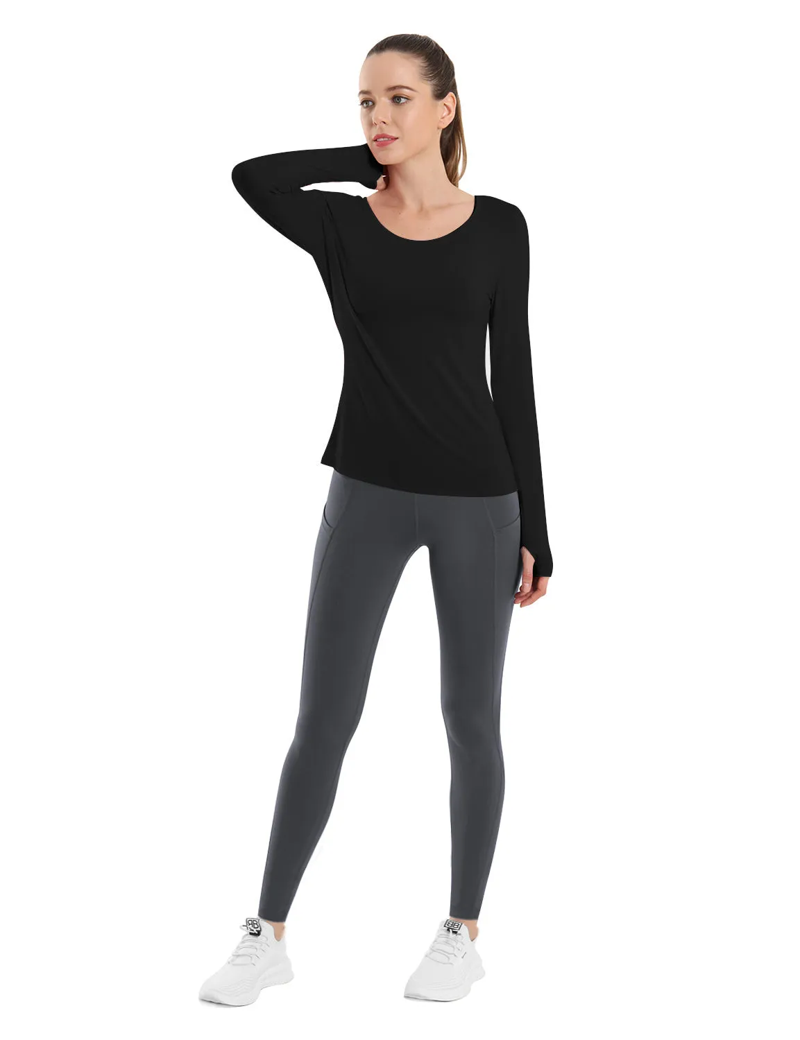 High Waist Side Pockets Yoga Pants irongrey_yoga