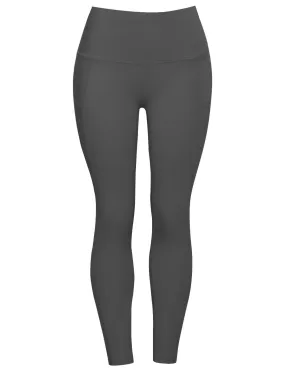 High Waist Side Pockets Yoga Pants irongrey_yoga