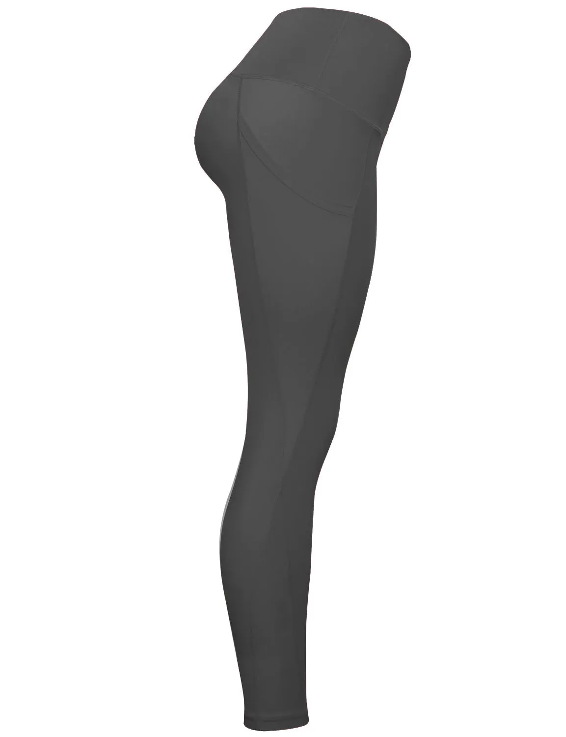 High Waist Side Pockets Yoga Pants irongrey_yoga