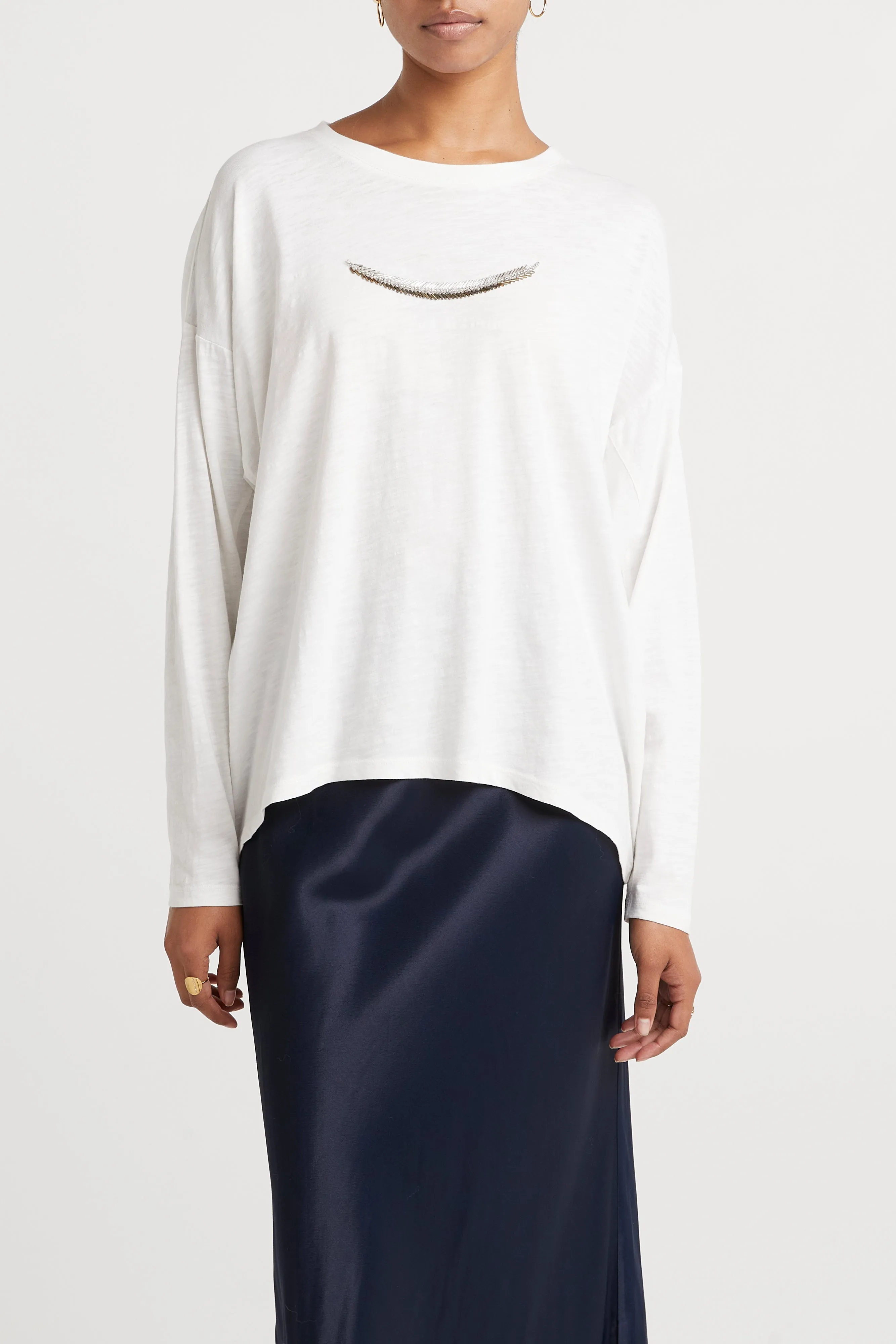 Husk Beaded Top - Oyster