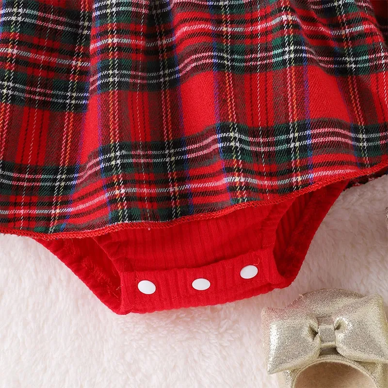 Ivy Tartan Pinafore Romper Set