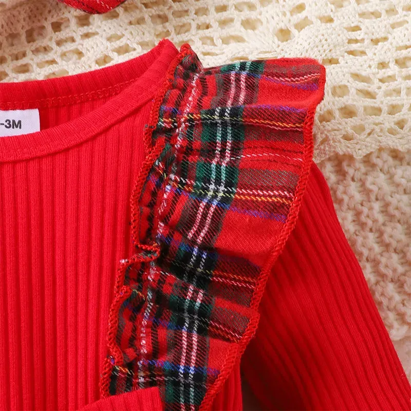 Ivy Tartan Pinafore Romper Set