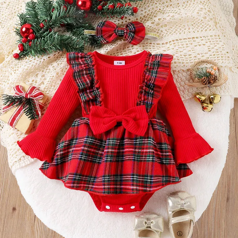 Ivy Tartan Pinafore Romper Set