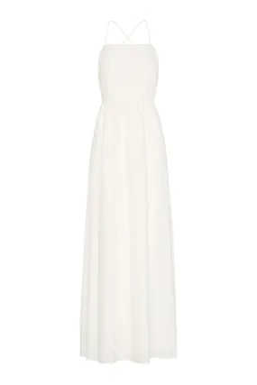 Kenzie Pleated Cotton-Poplin Maxi Dress