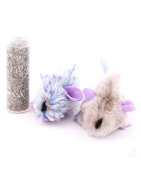 Kong Purple Mouse & Frosty Grey Mouse Refillable Catnip Cat Toys