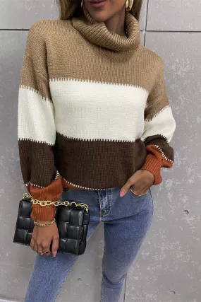 Lantern Sleeve Turtleneck Sweater