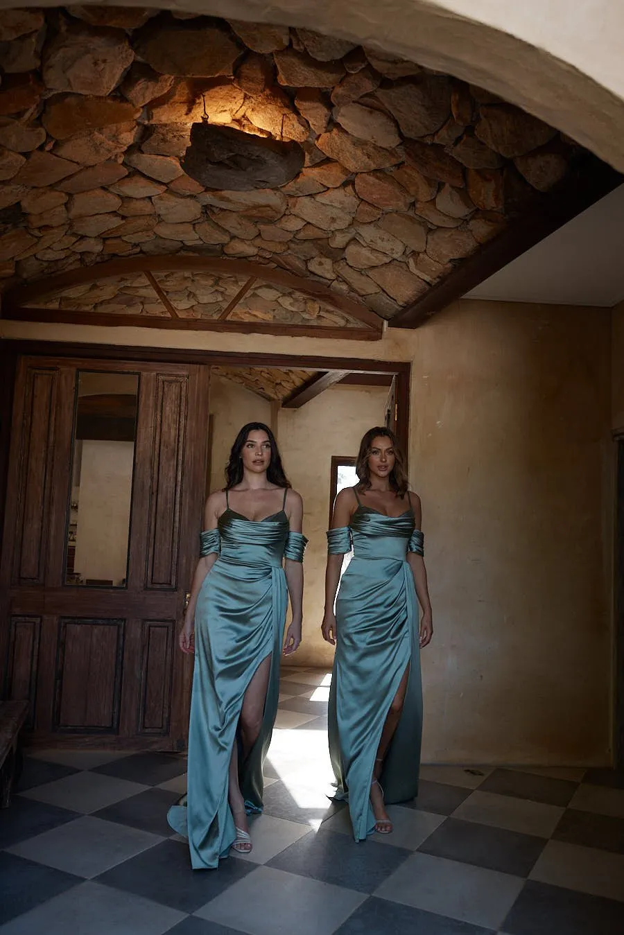 Leah Gathered Pleat Bridesmaid Dress – TO2323 Emerald