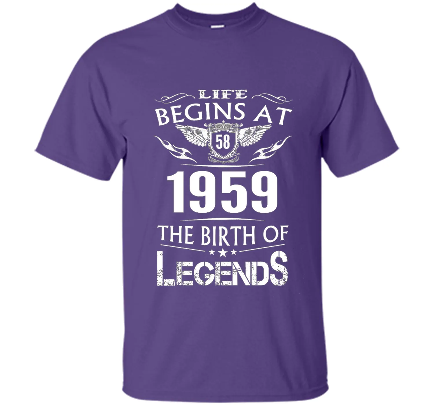 Life Begins At 58 1959 The Birth Of Legends T-Shirt shirt
