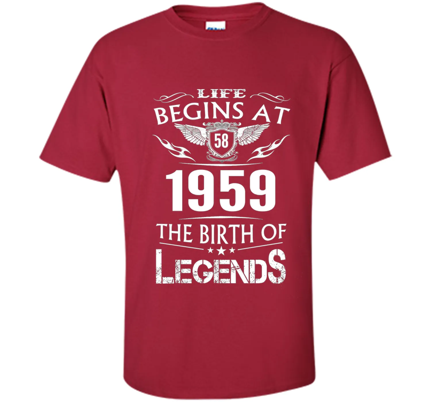 Life Begins At 58 1959 The Birth Of Legends T-Shirt shirt