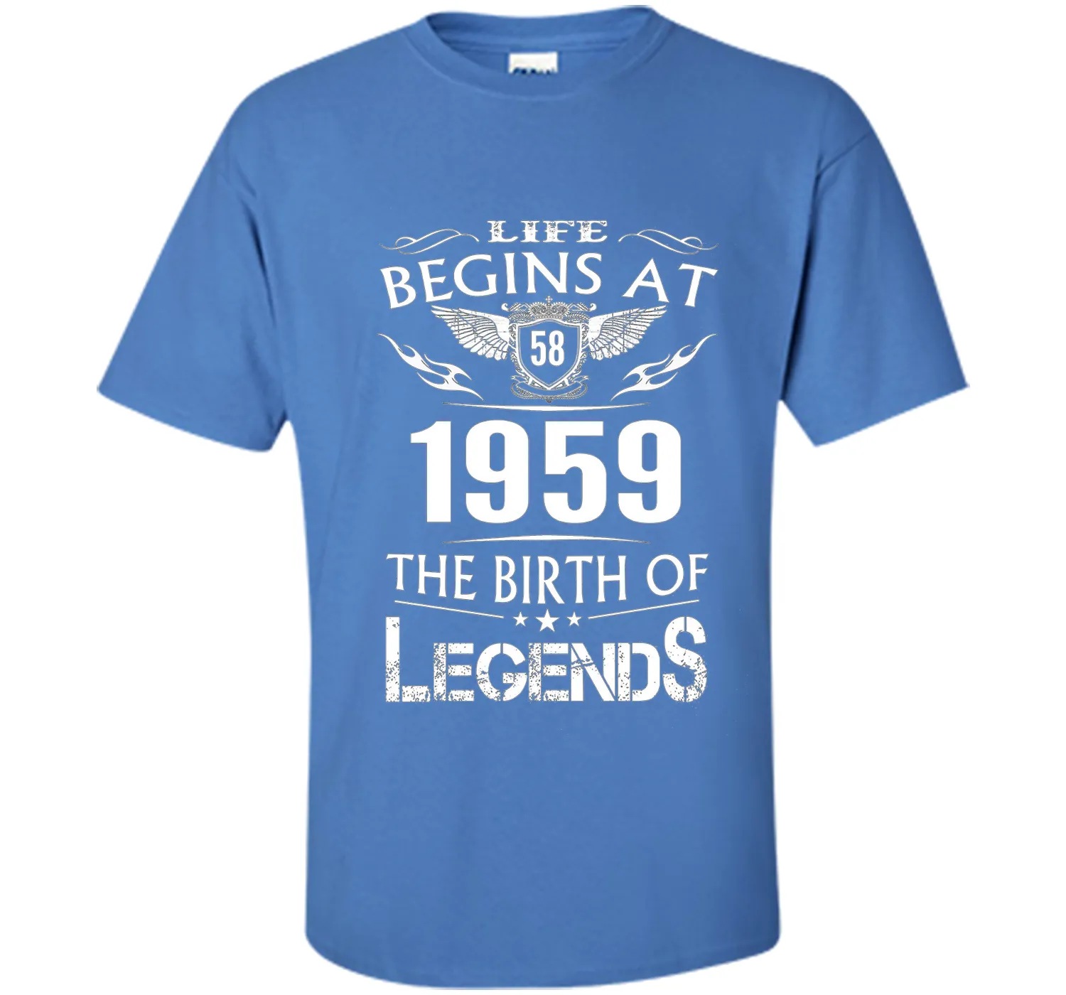 Life Begins At 58 1959 The Birth Of Legends T-Shirt shirt