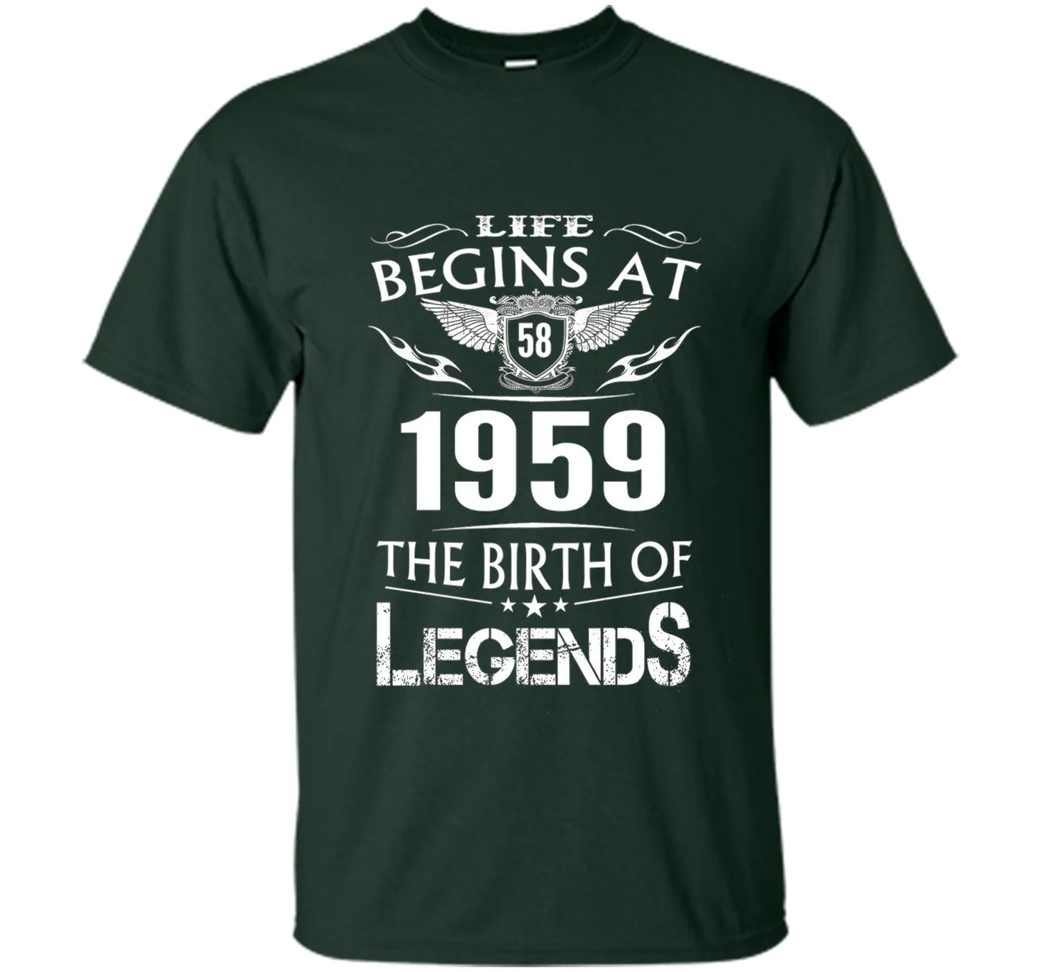 Life Begins At 58 1959 The Birth Of Legends T-Shirt shirt