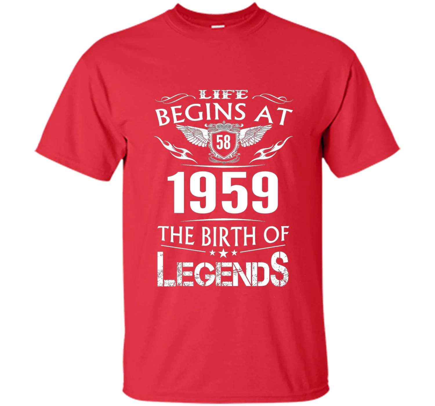 Life Begins At 58 1959 The Birth Of Legends T-Shirt shirt