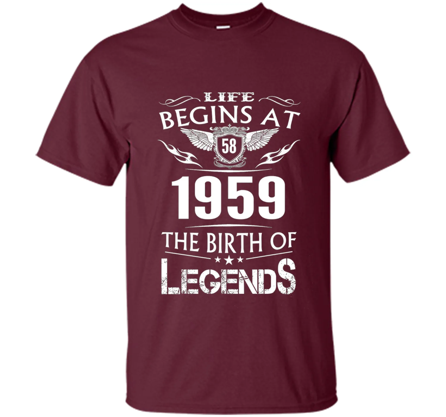 Life Begins At 58 1959 The Birth Of Legends T-Shirt shirt