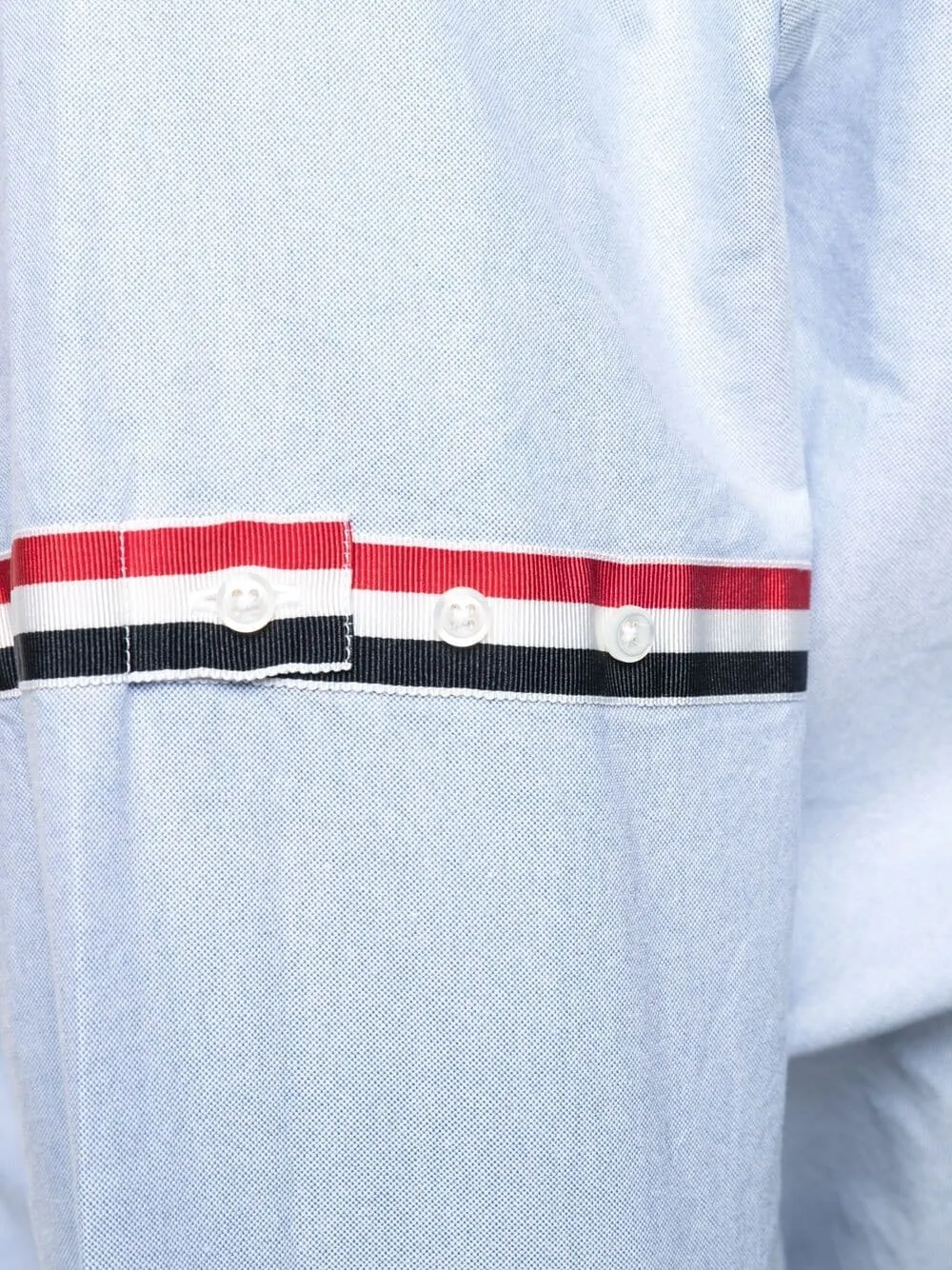 Light Blue Oxford Striped Grosgrain Armband Classic Shirt